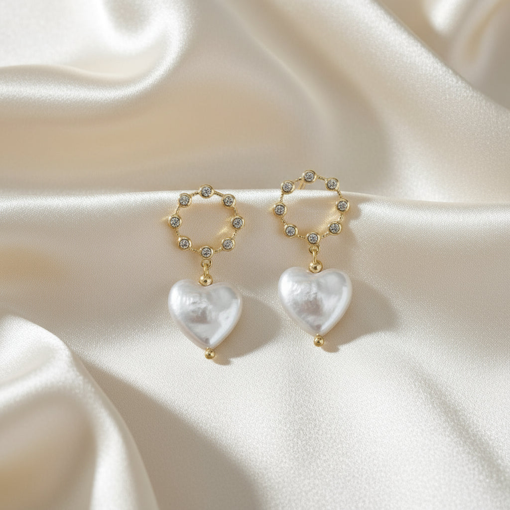 Náušnice Pearl Heart